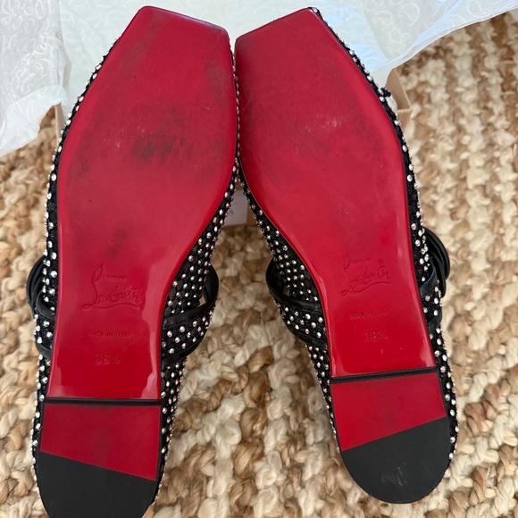 Christian Louboutin Crystal-Embellished Mary Jane Ballet Flats – EUC, 38.5 - Picture 4 of 8